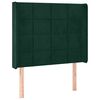 vidaXL Tăblie pat cu aripioare verde &icirc;nchis 83x16x118/128 cm catifea