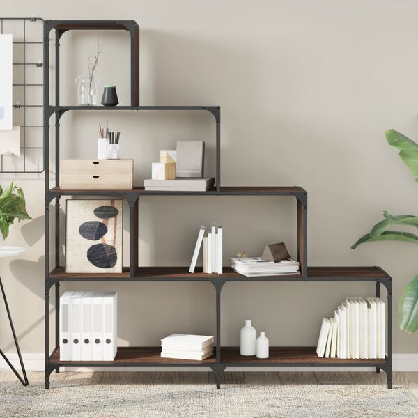 vidaXL Bibliotecă cu 4 niveluri stejar maro 139x33,5x149 cm lemn