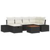 vidaXL Set de canapele pentru grădină 7 buc. Negru Rattan poli
