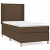 vidaXL Pat box spring cu saltea, maro &icirc;nchis, 100x200 cm, textil