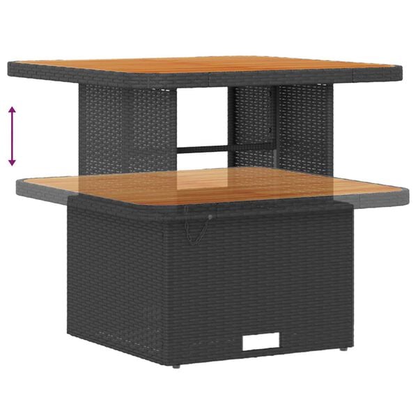 vidaXL Set de canapele pentru grădină 11 pcs Negru poliratan