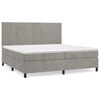 vidaXL Pat box spring cu saltea, gri deschis, 200x200 cm, catifea