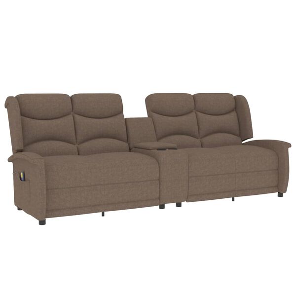 vidaXL Fotoliu masaj rabatabil cu 4 locuri și suport de pahar, taupe