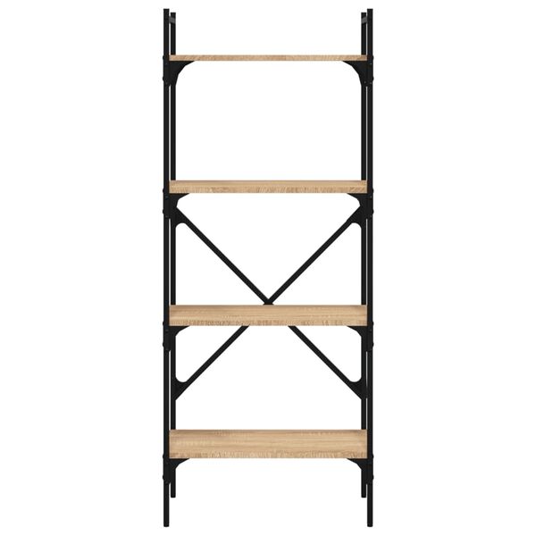 vidaXL Bibliotecă cu 4 niveluri, stejar sonoma, 56x31,5x138,5 cm, lemn