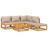 vidaXL Set mobilier de grădină cu perne gri taupe, 6 piese, lemn masiv