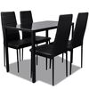vidaXL Set mobilier bucătărie, 5 piese, piele artificială, negru