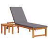 vidaXL Șezlong 2 pcs Maro Lemn Solid de Acacia