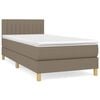 vidaXL Pat box spring cu saltea, gri taupe, 100x200 cm, textil