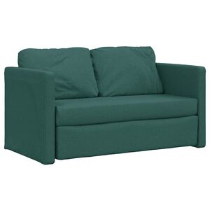 vidaXL Canapea extensibilă 2 &icirc;n 1, verde &icirc;nchis, 112x174x55 cm, textil