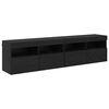 vidaXL Dulapuri pentru TV cu LED 2 pcs Stejar Negru 80 x 30 x 40 cm