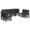 vidaXL Set de canapele de exterior Negru Poliester