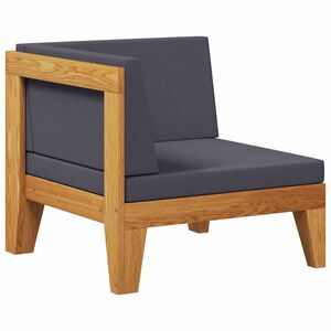 vidaXL Canapea de colț modulară, perne gri &icirc;nchis, lemn masiv acacia