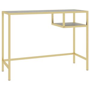 vidaXL Birou calculator, negru marmură, 100x36x74 cm sticlă securizată