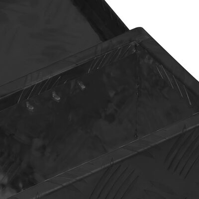 vidaXL Cutie de depozitare, negru, 50x15x20,5 cm, aluminiu