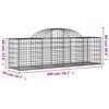 vidaXL Coșuri gabion arcuite 30 buc, 200x50x60/80 cm, fier galvanizat