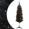 vidaXL Brad de Crăciun artificial &icirc;ngust cu globuri 150 cm 150 LED-uri