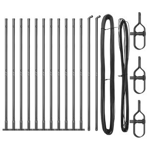 vidaXL St&acirc;lp de gard. 13 pcs Gri Oțel