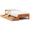 vidaXL Cadru pat fără saltea, maro ceruit, 75x190 cm, lemn masiv pin