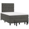 vidaXL Pat box spring cu saltea, gri &icirc;nchis, 120x190 cm, catifea