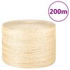 vidaXL Fr&acirc;nghie, 200 m, sisal 100%, 3 mm