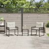 vidaXL Set de Mobilier pentru Exterior cu pernă 3 pcs Negru și Alb