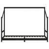 vidaXL Cadru de pat pentru copii, negru, 80x200 cm, lemn masiv de pin