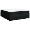 vidaXL Pat box spring cu saltea, negru, 200x200 cm, textil
