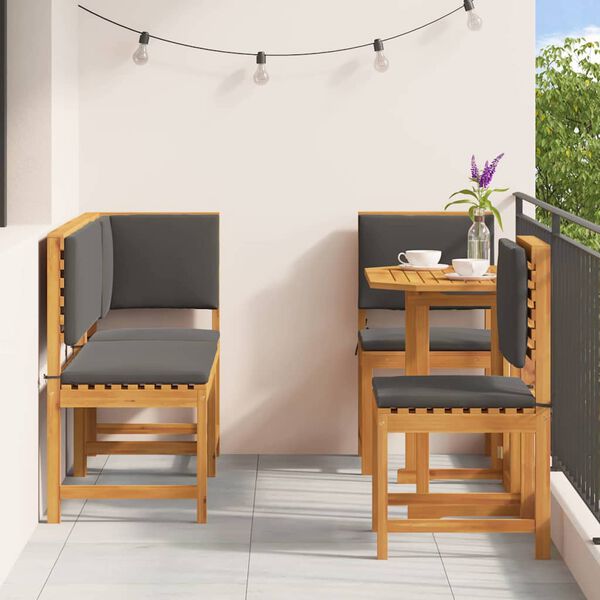 vidaXL Set Bistro de Grădină 4 pcs Maro lemn masiv de acacia