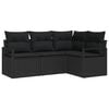 vidaXL Set de canapea 4 buc. Negru poliratan