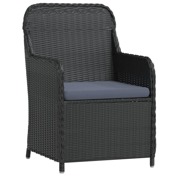 vidaXL Set mobilier de grădină cu perne, 9 piese, negru