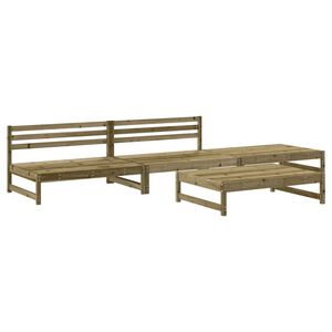 vidaXL Set mobilier relaxare de grădină, 4 piese, lemn de pin tratat