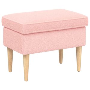 vidaXL Taburet Roz 55 x 35 x 41 cm Boucl&eacute;
