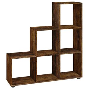 vidaXL Bibliotecă &icirc;n trepte, stejar fumuriu, 107 cm, lemn compozit