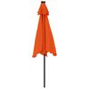 vidaXL Umbrelă soare grădină st&acirc;lp din oțel/LED teracotă 225x225x212cm