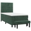 vidaXL Pat box spring cu saltea, verde &icirc;nchis, 90x200 cm, catifea