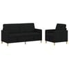 vidaXL Set de canapea cu spațiu de depozitare 2 pcs Negru Poliester