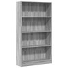 vidaXL Bibliotecă, gri sonoma, 80x24x143 cm, lemn prelucrat