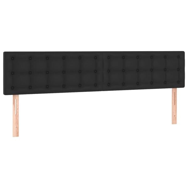 vidaXL Tăblii de pat, negru, 180x5x78/88 cm, piele ecologică
