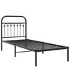 vidaXL Cadru de pat metalic cu tăblie, negru, 80x200 cm