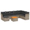 vidaXL Set canapele de grădină, 9 piese, cu perne, gri, poliratan
