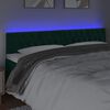 vidaXL Tăblie de pat cu LED, verde &icirc;nchis, 180x7x78/88 cm, catifea