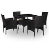 vidaXL Set de Mobilier 5 pcs Negru