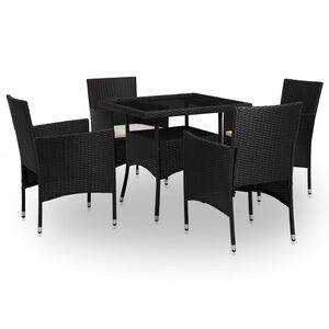vidaXL Set de Mobilier 5 pcs Negru