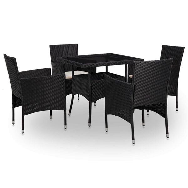 vidaXL Set de Mobilier 5 pcs Negru