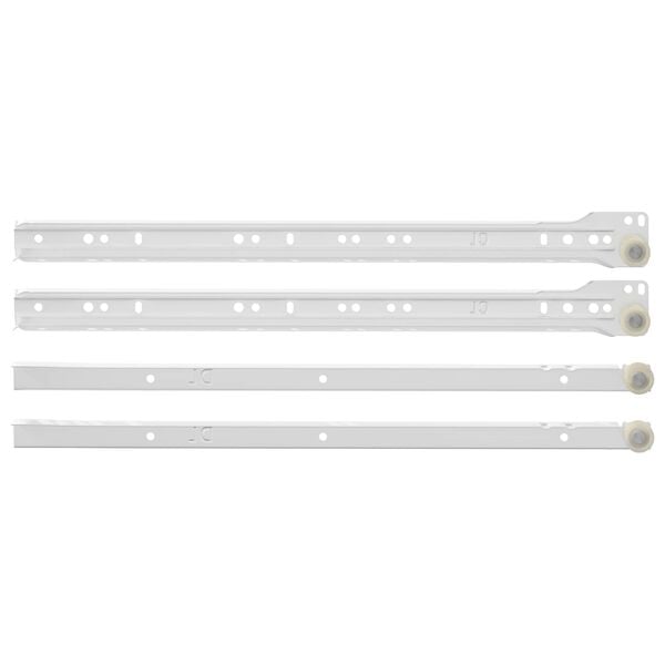 vidaXL Glisieră de sertar 55 pcs Alb Oțel