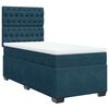 vidaXL Pat box spring cu saltea, albastru, 90x200 cm, catifea