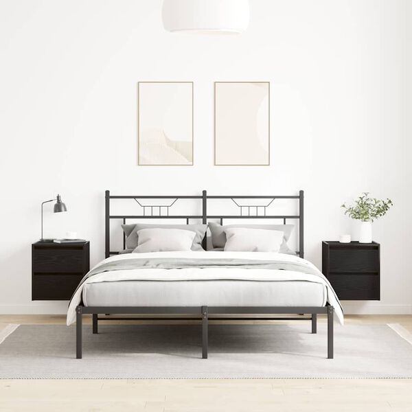 vidaXL Noptiere de perete 2 buc Stejar negru 38x34x40 cm