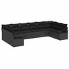 vidaXL Set de canapele pentru grădină 10 buc. Negru poliratan