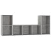 vidaXL Set de dulapuri TV, 3 piese, gri beton, lemn prelucrat