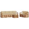 vidaXL Set de canapele de exterior cu pernă 7 pcs Natural și Bej